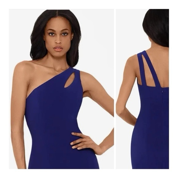 🔴SEPT SALE! NEW! XSCAPE ONE SHOULDER GOWN SZ 4 - Picture 4 of 11